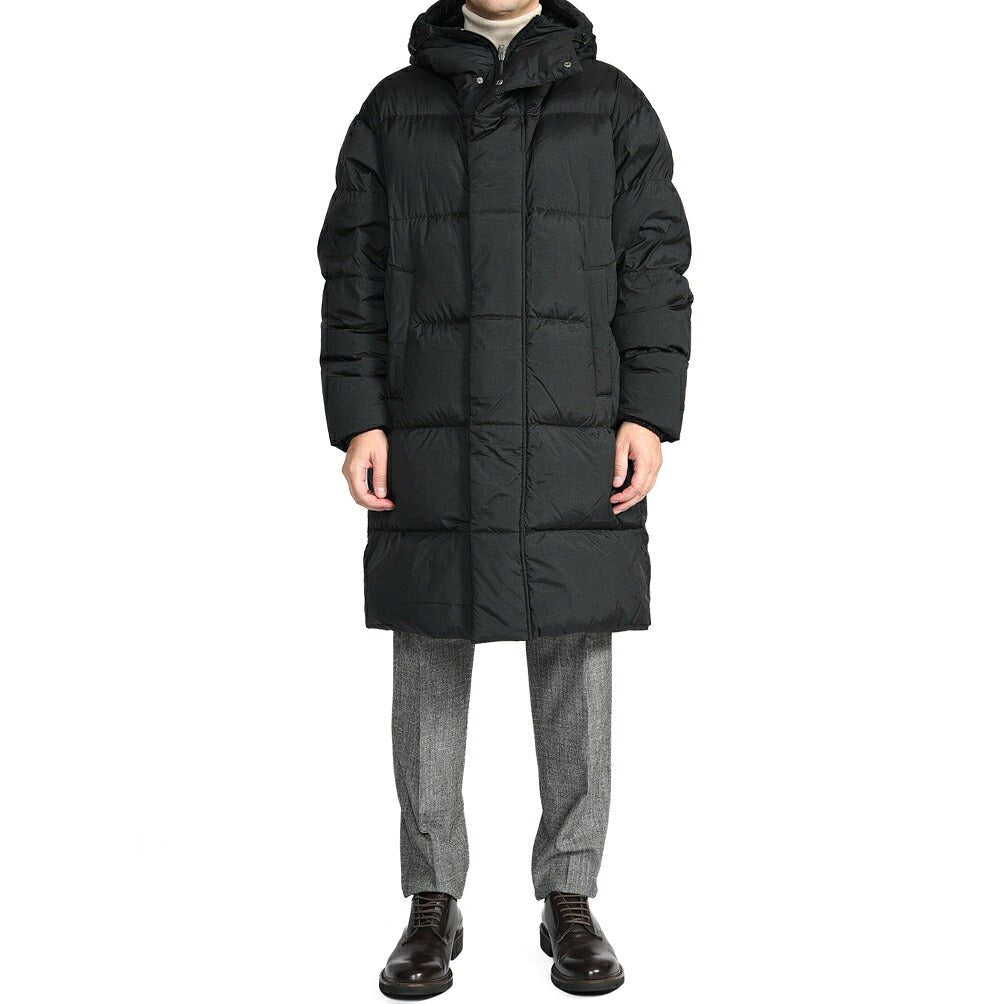 26-27AW HERNO POLAR-TECH 撥水ナイロン フード付きダウンコート ブラック 46 | GUARDAROBA MILANO OFFICIAL STORE