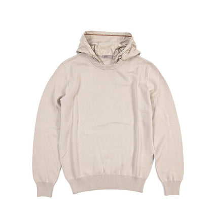 26-27AW HERNO “RESORT” コットン100% フード付きニットセーター ベージュ 44 | GUARDAROBA MILANO OFFICIAL STORE