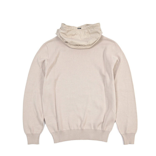 26-27AW HERNO “RESORT” コットン100% フード付きニットセーター ベージュ 44 | GUARDAROBA MILANO OFFICIAL STORE