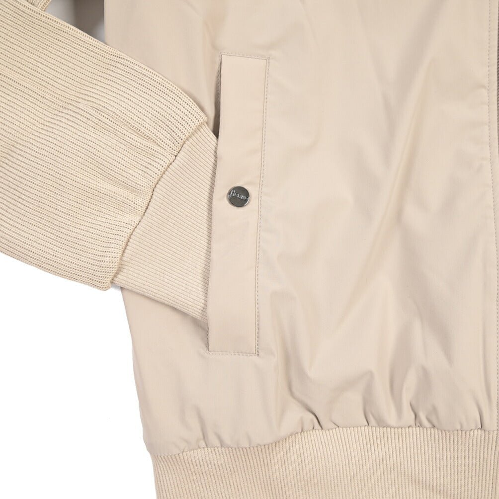 26-27AW HERNO Resort 異素材コンビ 中綿フード付きブルゾン ベージュ S | GUARDAROBA MILANO OFFICIAL STORE