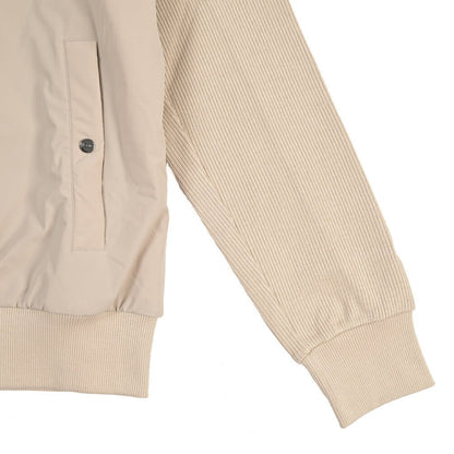 26-27AW HERNO Resort 異素材コンビ 中綿フード付きブルゾン ベージュ S | GUARDAROBA MILANO OFFICIAL STORE
