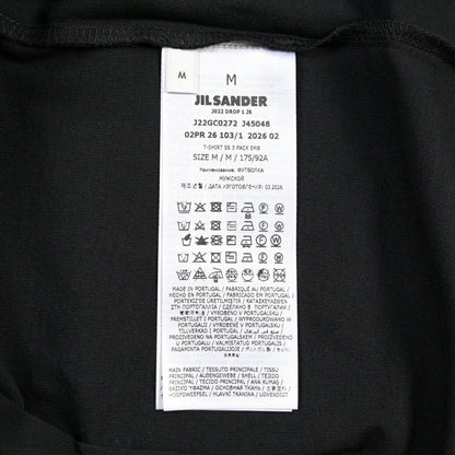 26-27AW JIL SANDER オーガニックコットン100% 3パックTシャツ / RELAX FIT ブラック(BLACK) S | GUARDAROBA MILANO OFFICIAL STORE