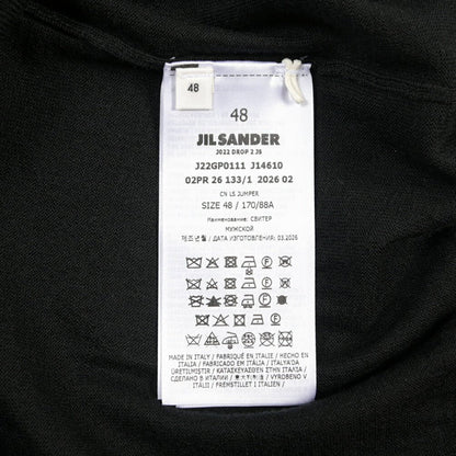 26-27AW JIL SANDER メリノウール100% ハイゲージニットセーター ブラック(BLACK) 46 | GUARDAROBA MILANO OFFICIAL STORE