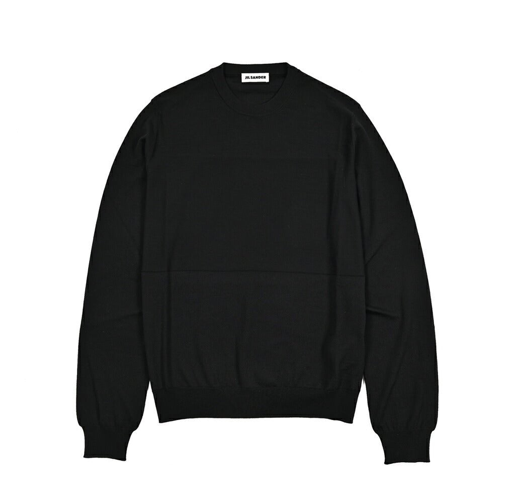 26-27AW JIL SANDER メリノウール100% ハイゲージニットセーター ブラック(BLACK) 46 | GUARDAROBA MILANO OFFICIAL STORE