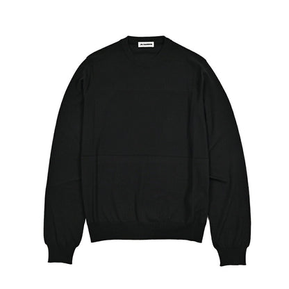 26-27AW JIL SANDER メリノウール100% ハイゲージニットセーター ブラック(BLACK) 46 | GUARDAROBA MILANO OFFICIAL STORE
