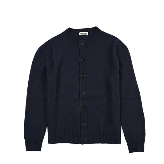 26-27AW JIL SANDER メリノウール100% ミドルゲージニットカーディガン ネイビー(MIDNIGHT) 46 | GUARDAROBA MILANO OFFICIAL STORE