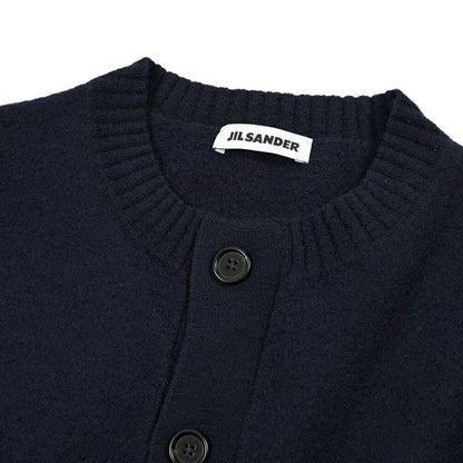 26-27AW JIL SANDER メリノウール100% ミドルゲージニットカーディガン ネイビー(MIDNIGHT) 46 | GUARDAROBA MILANO OFFICIAL STORE
