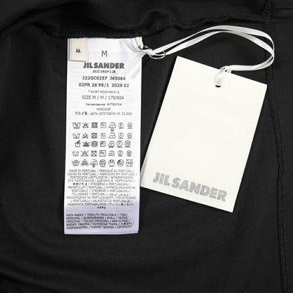 26-27AW JIL SANDER コットン100% 長袖モックネックTシャツ / BOXY FITT ブラック(BLACK) S | GUARDAROBA MILANO OFFICIAL STORE