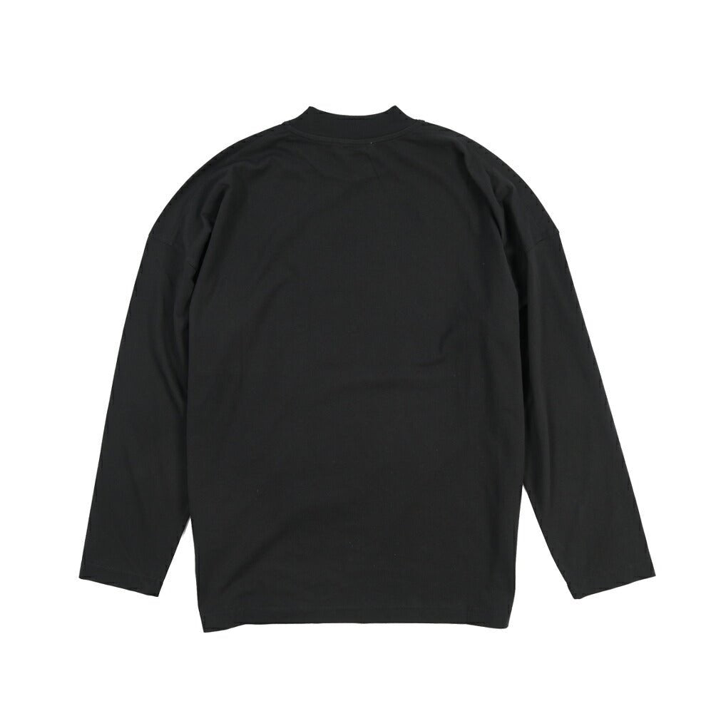 26-27AW JIL SANDER コットン100% 長袖モックネックTシャツ / BOXY FITT ブラック(BLACK) S | GUARDAROBA MILANO OFFICIAL STORE