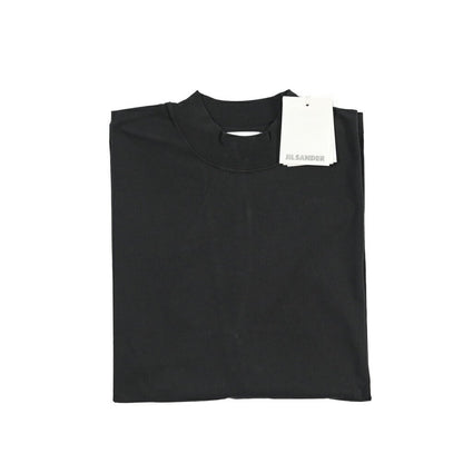 26-27AW JIL SANDER コットン100% 長袖モックネックTシャツ / BOXY FITT ブラック(BLACK) S | GUARDAROBA MILANO OFFICIAL STORE