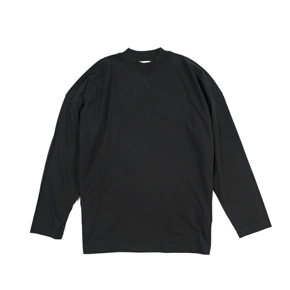 26-27AW JIL SANDER コットン100% 長袖モックネックTシャツ / BOXY FITT ブラック(BLACK) S | GUARDAROBA MILANO OFFICIAL STORE