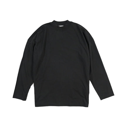 26-27AW JIL SANDER コットン100% 長袖モックネックTシャツ / BOXY FITT ブラック(BLACK) S | GUARDAROBA MILANO OFFICIAL STORE