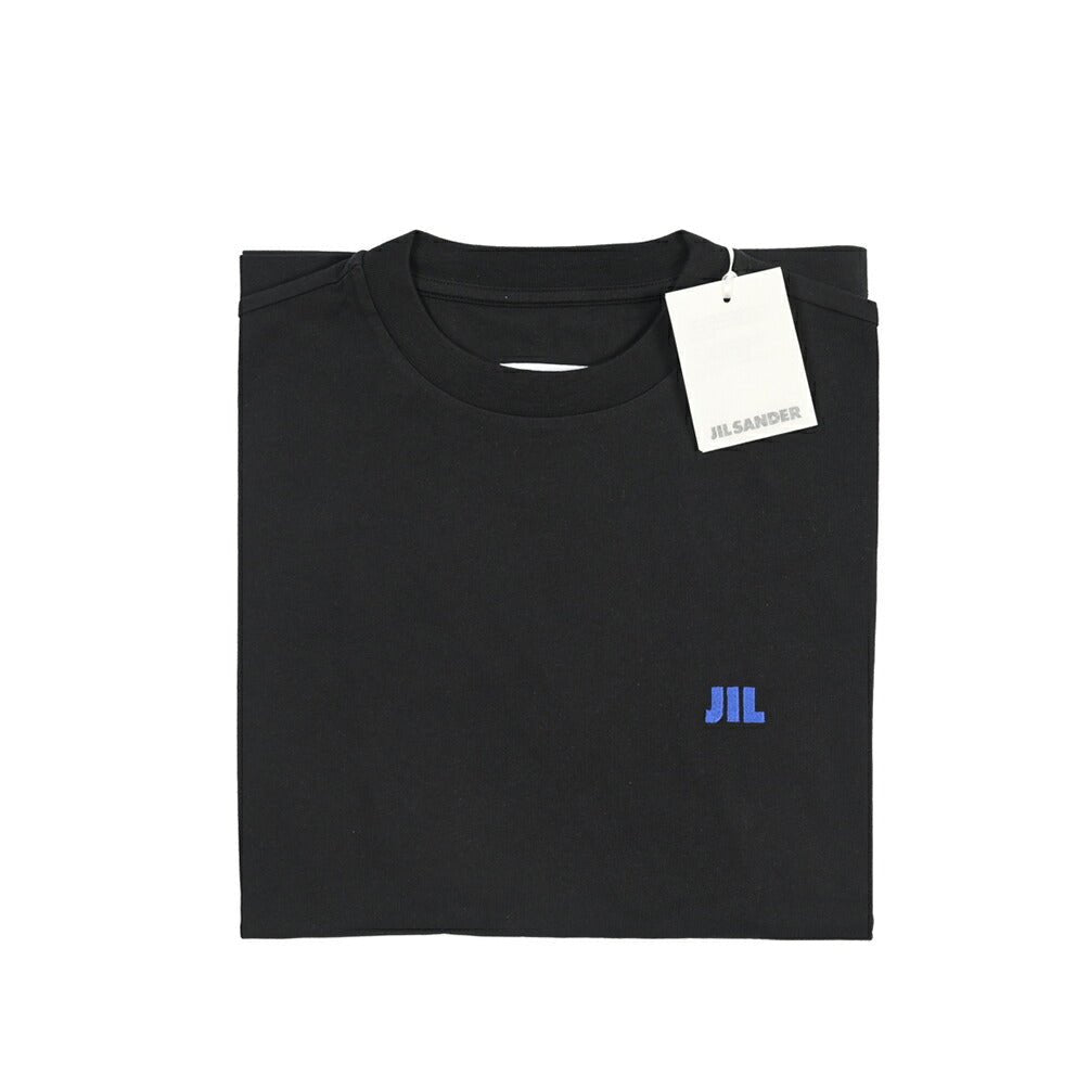 26-27AW JIL SANDER オーガニックコットン100% 半袖ワンポイントロゴ刺繍Tシャツ ブラック(BLACK) S | GUARDAROBA MILANO OFFICIAL STORE