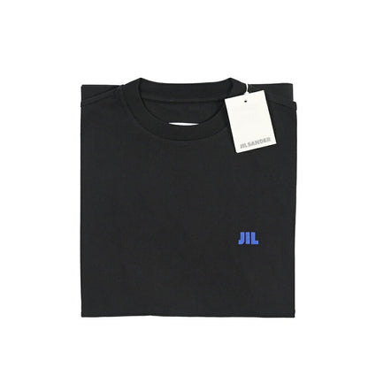 26-27AW JIL SANDER オーガニックコットン100% 半袖ワンポイントロゴ刺繍Tシャツ ブラック(BLACK) S | GUARDAROBA MILANO OFFICIAL STORE