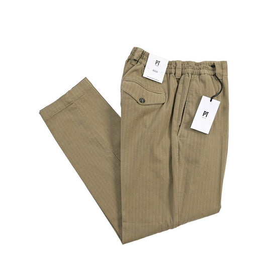 26-27AW PT TORINO Edge “THE REBEL” ストレッチコットン ノータックイージーパンツ カーキグリーン 28 | GUARDAROBA MILANO OFFICIAL STORE