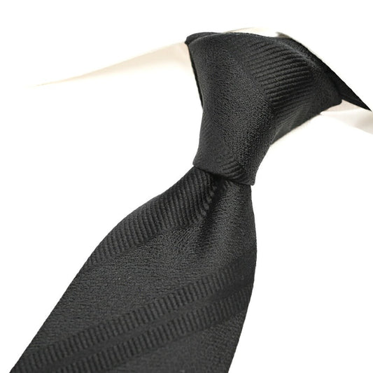 26-27AW TAGLIATORE シルク100% レジメンタルネクタイ ブラック 146cm×7.5cm | GUARDAROBA MILANO OFFICIAL STORE