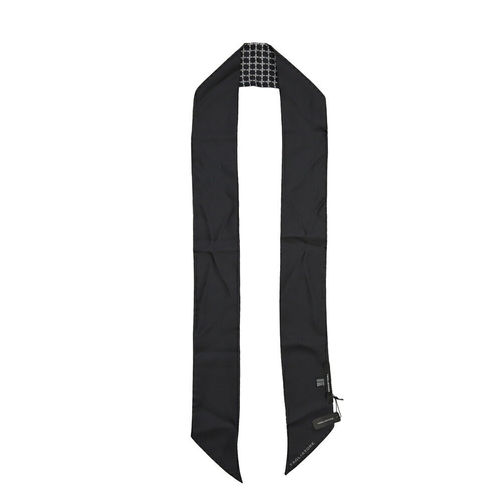 26-27AW TAGLIATORE シルク100% 幾何柄スカーフ ブラック(BLACK) 160cm×8cm | GUARDAROBA MILANO OFFICIAL STORE