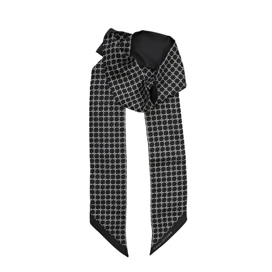 26-27AW TAGLIATORE シルク100% 幾何柄スカーフ ブラック(BLACK) 160cm×8cm | GUARDAROBA MILANO OFFICIAL STORE