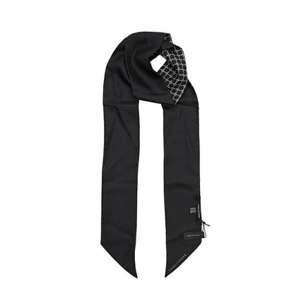 26-27AW TAGLIATORE シルク100% 幾何柄スカーフ ブラック(BLACK) 160cm×8cm | GUARDAROBA MILANO OFFICIAL STORE