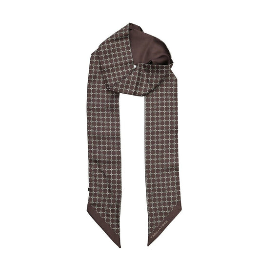 26-27AW TAGLIATORE シルク100% 幾何柄スカーフ ブラウン(BROWN) 160cm×8cm | GUARDAROBA MILANO OFFICIAL STORE
