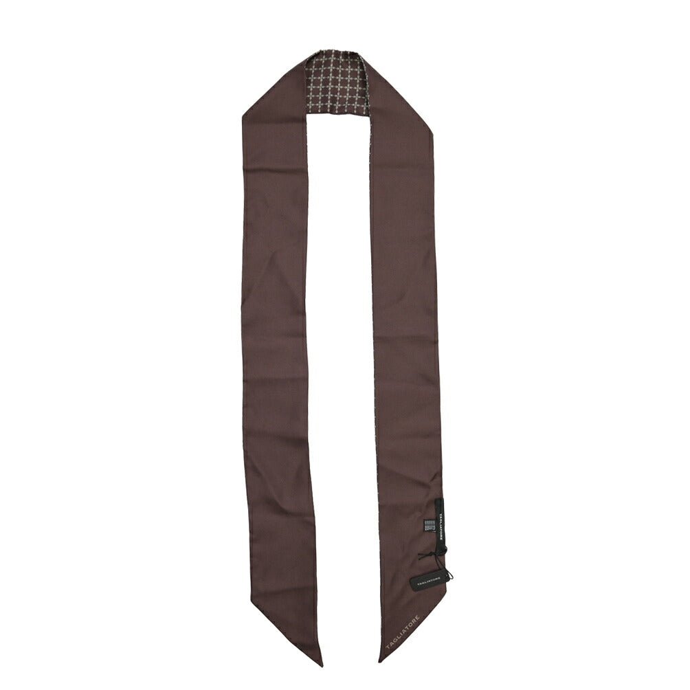 26-27AW TAGLIATORE シルク100% 幾何柄スカーフ ブラウン(BROWN) 160cm×8cm | GUARDAROBA MILANO OFFICIAL STORE