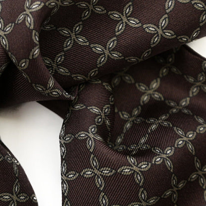 26-27AW TAGLIATORE シルク100% 幾何柄スカーフ ブラウン(BROWN) 160cm×8cm | GUARDAROBA MILANO OFFICIAL STORE