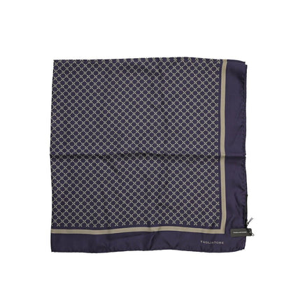 26-27AW TAGLIATORE シルク100% 幾何柄スカーフ ネイビー(NAVY) 86.5cm×86.5cm | GUARDAROBA MILANO OFFICIAL STORE