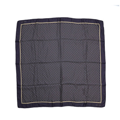 26-27AW TAGLIATORE シルク100% 幾何柄スカーフ ネイビー(NAVY) 86.5cm×86.5cm | GUARDAROBA MILANO OFFICIAL STORE