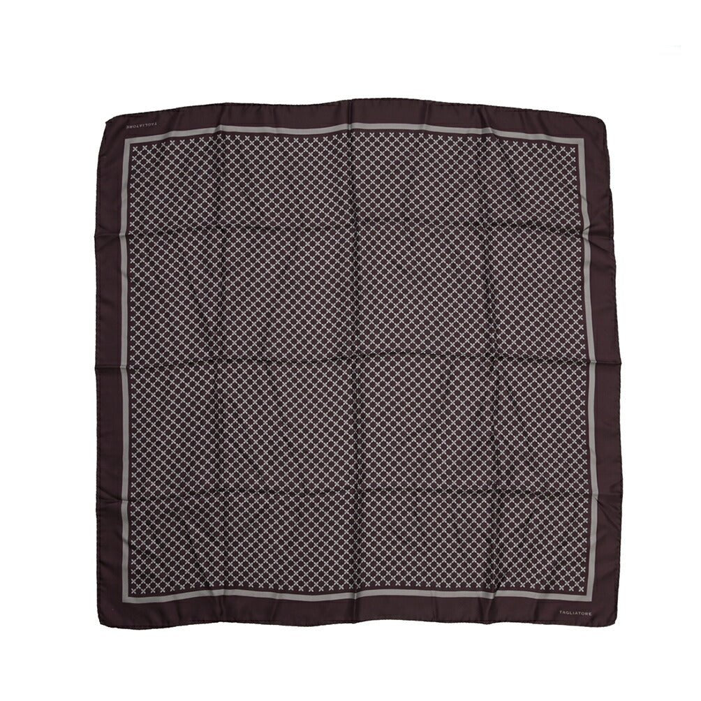 26-27AW TAGLIATORE シルク100% 幾何柄スカーフ ワインレッド(WINE) 86.5cm×86.5cm | GUARDAROBA MILANO OFFICIAL STORE