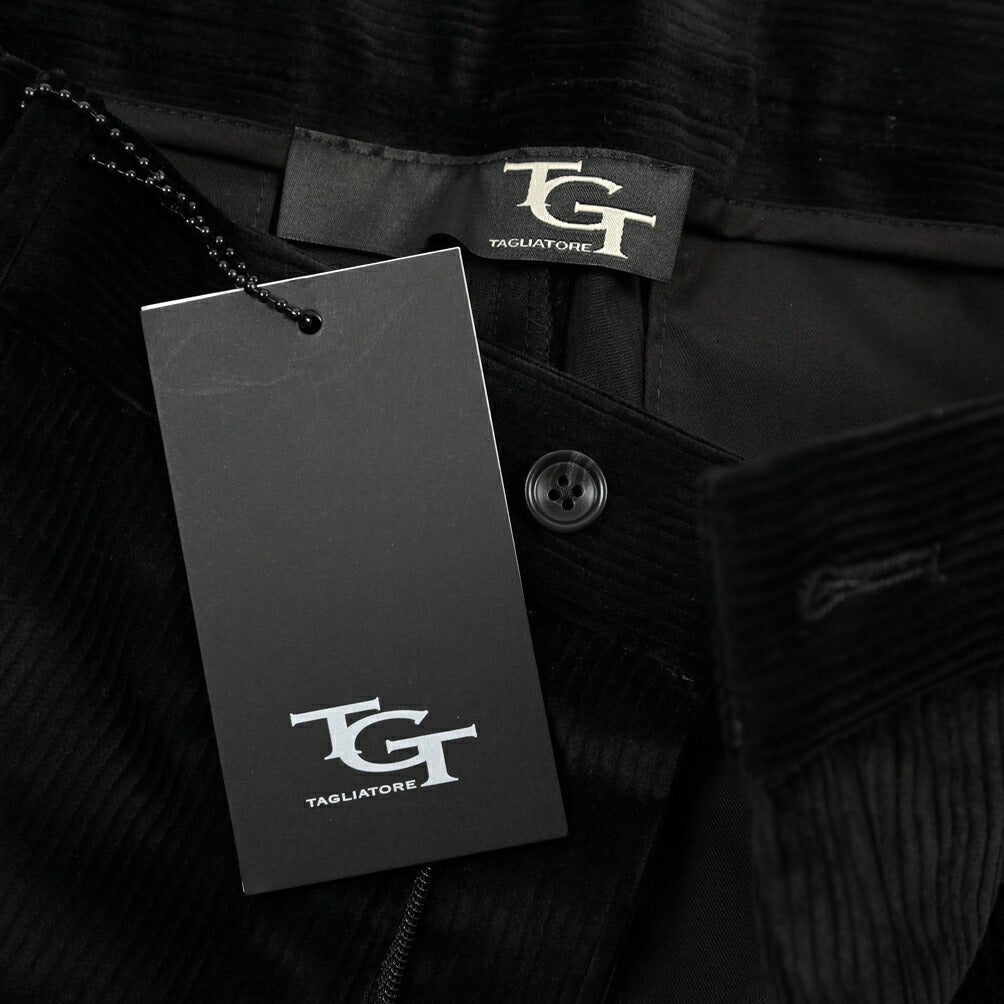 26-27AW TAGLIATORE コットン100% 中畝コーデュロイパンツ / P-GARCON TGT ブラック 48 | GUARDAROBA MILANO OFFICIAL STORE