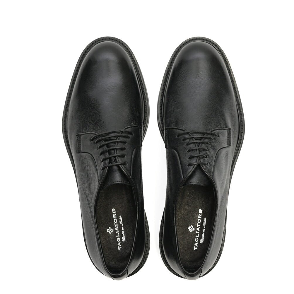26-27AW TAGLIATORE カーフレザー100% Vibramソールダービーシューズ / SNOW ブラック(NERO) 42 | GUARDAROBA MILANO OFFICIAL STORE