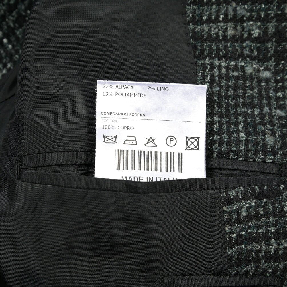 26-27AW TAGLIATORE ベビーアルパカ混 2Bシングルテーラードジャケット グリーン×ブラック 50 | GUARDAROBA MILANO OFFICIAL STORE