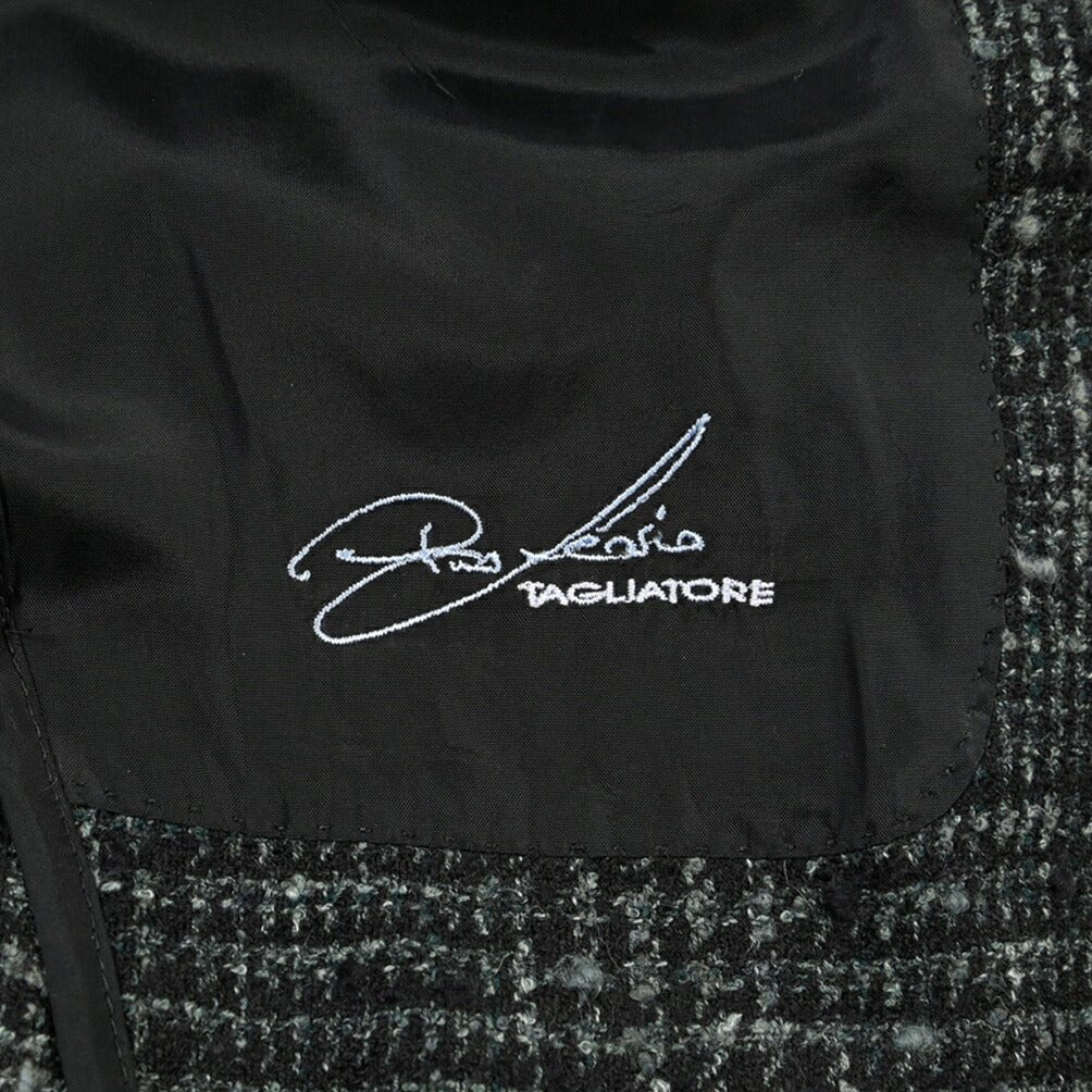 26-27AW TAGLIATORE ベビーアルパカ混 2Bシングルテーラードジャケット グリーン×ブラック 50 | GUARDAROBA MILANO OFFICIAL STORE