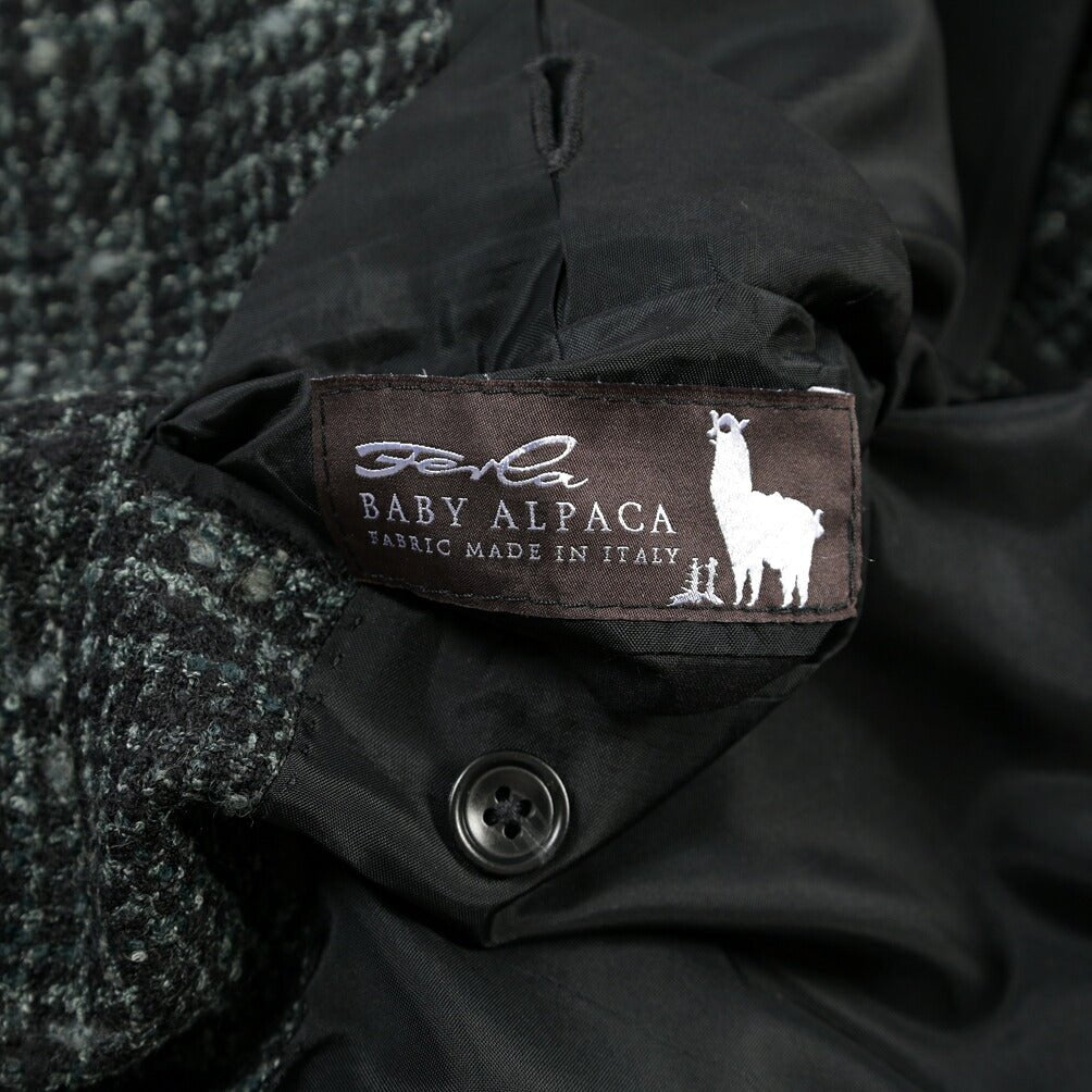 26-27AW TAGLIATORE ベビーアルパカ混 2Bシングルテーラードジャケット グリーン×ブラック 50 | GUARDAROBA MILANO OFFICIAL STORE