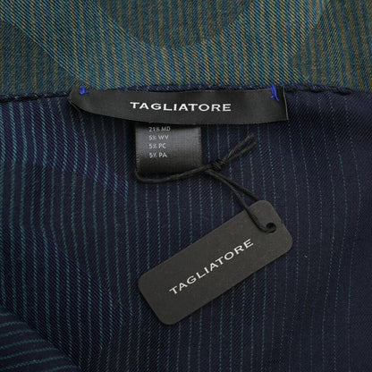 26-27AW TAGLIATORE ビスコース混ウール 総柄ストール ネイビー 180cm×70cm×1cm | GUARDAROBA MILANO OFFICIAL STORE