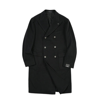 26-27AW TAGLIATORE “C-RUPERT” カシミヤ混ウール 6Bダブルブレストコート ブラック 48 | GUARDAROBA MILANO OFFICIAL STORE