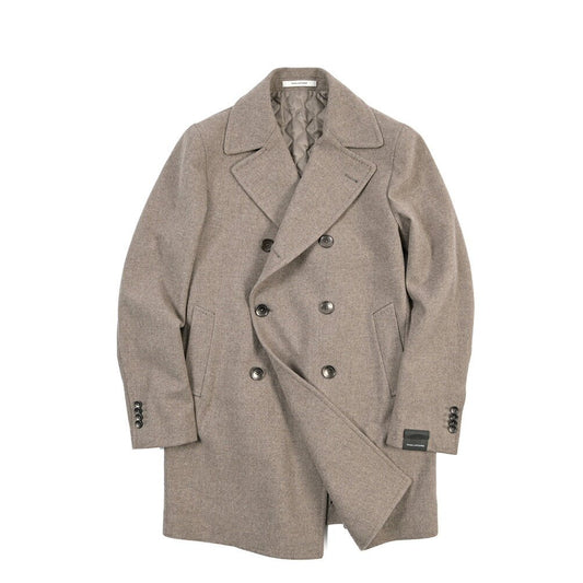 26-27AW TAGLIATORE “C-STEPHAN” ヴァージンウール100% 6Bダブルヘリンボーンコート グレージュ 48 | GUARDAROBA MILANO OFFICIAL STORE