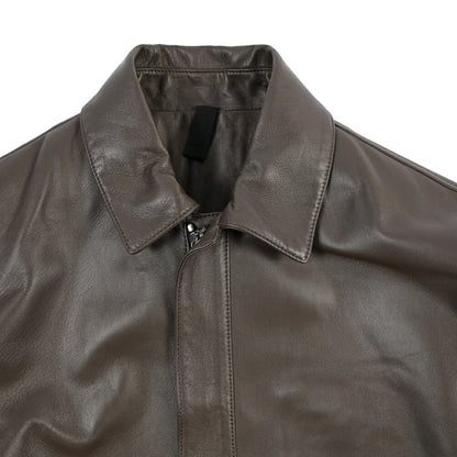 26-27AW TAGLIATORE “FOCH” シープナッパレザー100% 中綿ブルゾン ブラウン(BROWN) 50 | GUARDAROBA MILANO OFFICIAL STORE