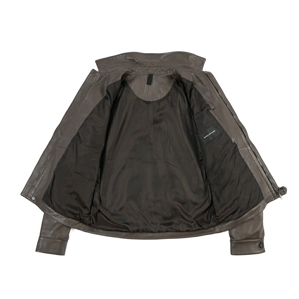 26-27AW TAGLIATORE “FOCH” シープナッパレザー100% 中綿ブルゾン ブラウン(BROWN) 50 | GUARDAROBA MILANO OFFICIAL STORE