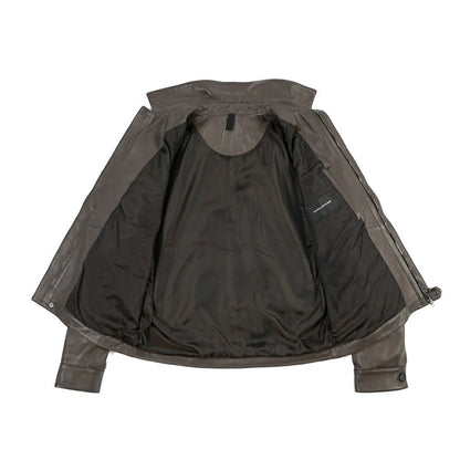 26-27AW TAGLIATORE “FOCH” シープナッパレザー100% 中綿ブルゾン ブラウン(BROWN) 50 | GUARDAROBA MILANO OFFICIAL STORE