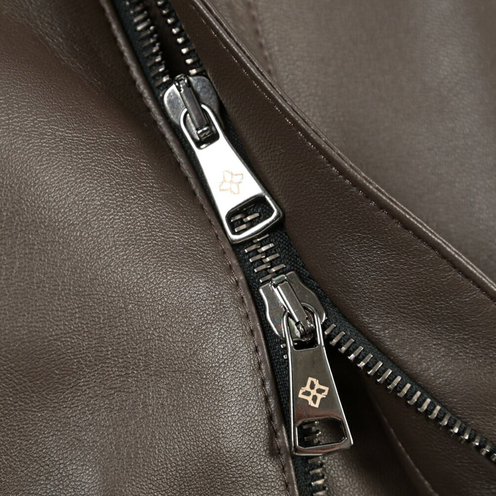 26-27AW TAGLIATORE “FOCH” シープナッパレザー100% 中綿ブルゾン ブラウン(BROWN) 50 | GUARDAROBA MILANO OFFICIAL STORE