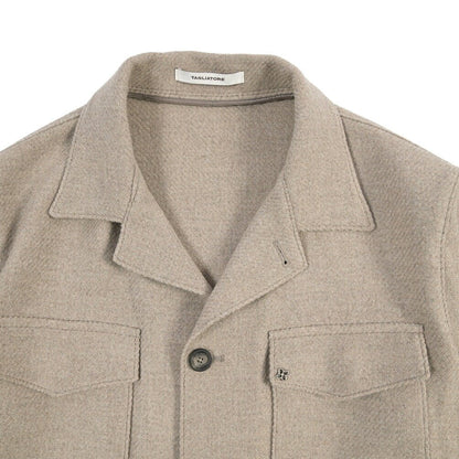 26-27AW TAGLIATORE “G-BROOK” ヴァージンウール混 サファリシャツジャケット ベージュ 48 | GUARDAROBA MILANO OFFICIAL STORE
