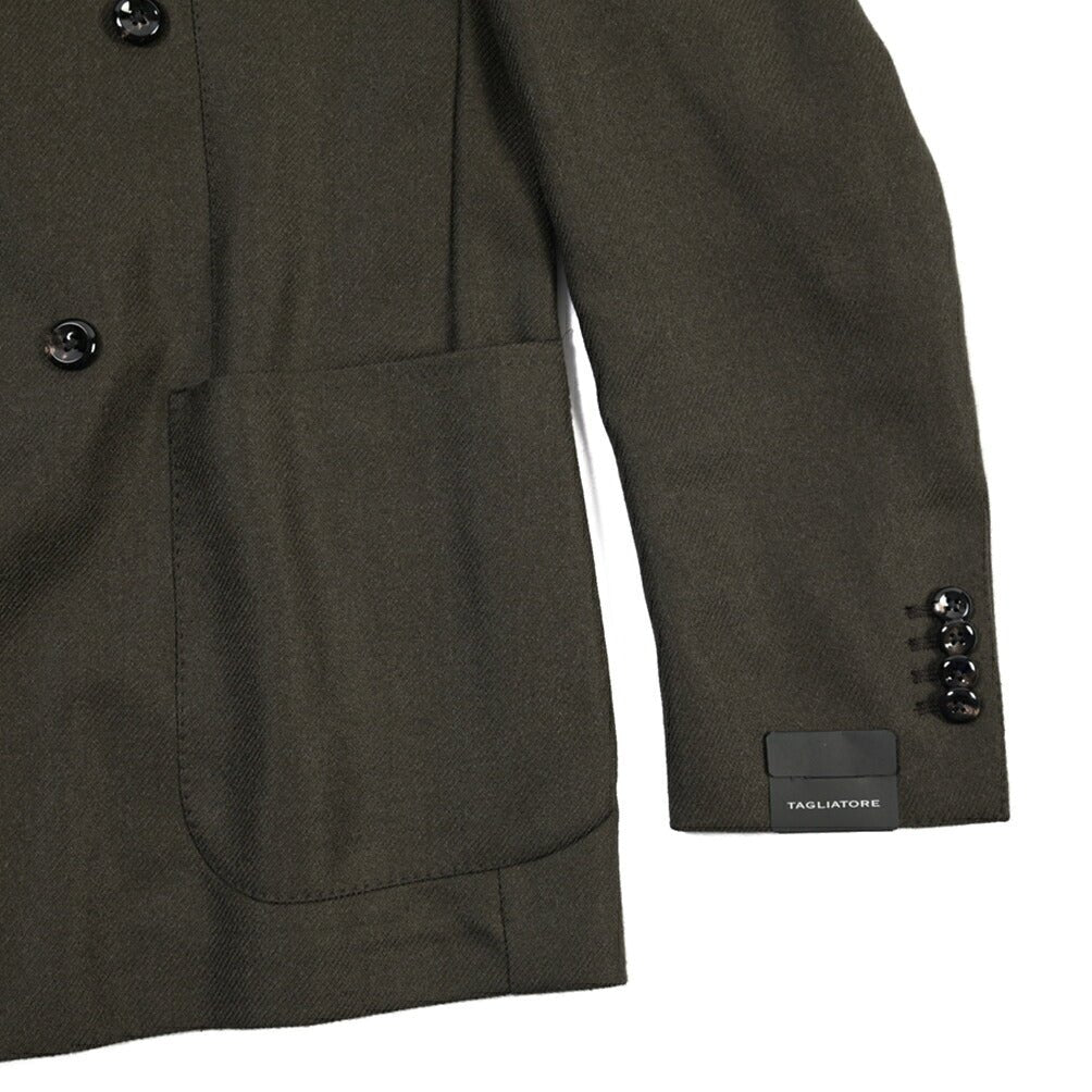 26-27AW TAGLIATORE “G-NORMAN” ヴァージンウール100% 4Bダブルテーラードジャケット カーキグリーン 48 | GUARDAROBA MILANO OFFICIAL STORE