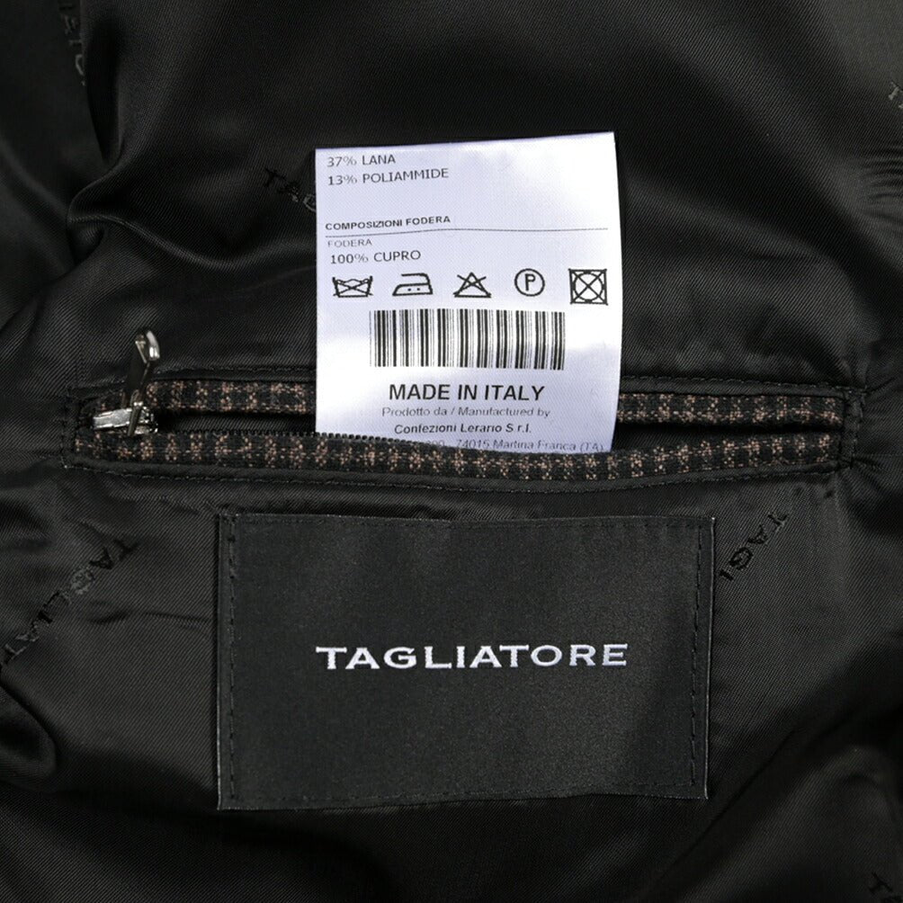 26-27AW TAGLIATORE “GAYELORD” ウール混コットン ショートブルゾン / Exclusive Garment ブラウン 48 | GUARDAROBA MILANO OFFICIAL STORE