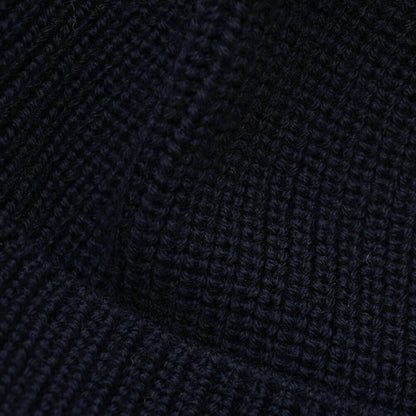 26-27AW TAGLIATORE “GROUSE” エクストラファインメリノウール100% ニットキャップ ネイビー 50cm×21cm | GUARDAROBA MILANO OFFICIAL STORE
