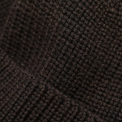 26-27AW TAGLIATORE “GROUSE” エクストラファインメリノウール100% ニットキャップ ブラウン 50cm×21cm | GUARDAROBA MILANO OFFICIAL STORE