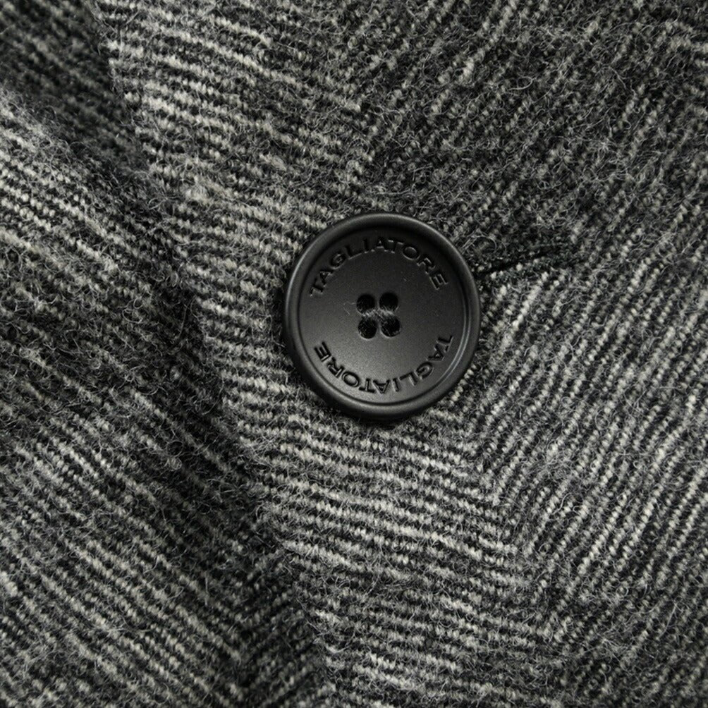 26-27AW TAGLIATORE “HENDRICKS” ヴァージンウール100% 2Bダブルヘリンボーンコート グレー 48 | GUARDAROBA MILANO OFFICIAL STORE