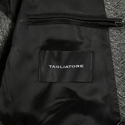 26-27AW TAGLIATORE “HENDRICKS” ヴァージンウール100% 2Bダブルヘリンボーンコート グレー 48 | GUARDAROBA MILANO OFFICIAL STORE