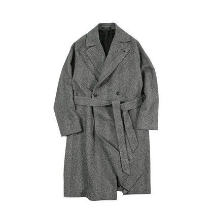 26-27AW TAGLIATORE “HENDRICKS” ヴァージンウール100% 2Bダブルヘリンボーンコート グレー 48 | GUARDAROBA MILANO OFFICIAL STORE