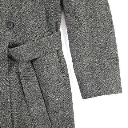26-27AW TAGLIATORE “HENDRICKS” ヴァージンウール100% 2Bダブルヘリンボーンコート グレー 48 | GUARDAROBA MILANO OFFICIAL STORE